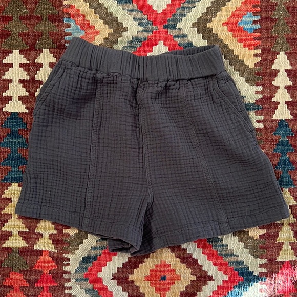 Madewell Lightspun Easy Pull-On Shorts size XXS gray black coal - Picture 1 of 5